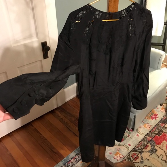 Anthropologie Aijek 100% Silk Lace Insert Shift 4 - Picture 2 of 12